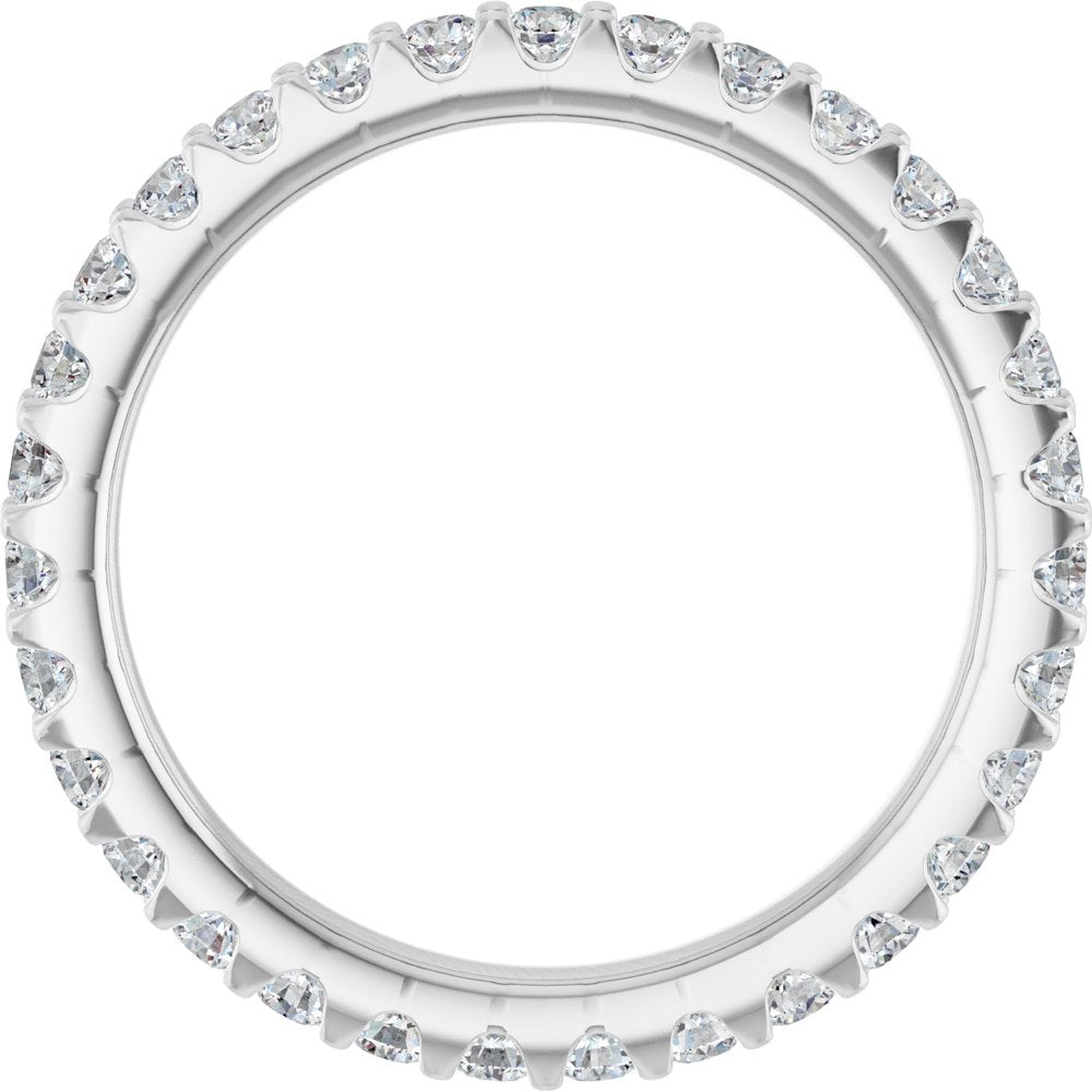 14K White 9/10 CTW Lab-Grown Diamond Eternity Band Size 7