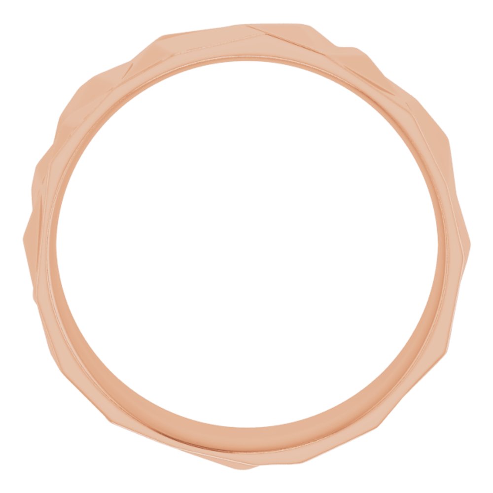 10K Rose Gold 8 mm Geometric Comfort-Fit Flat Band Size 10.5