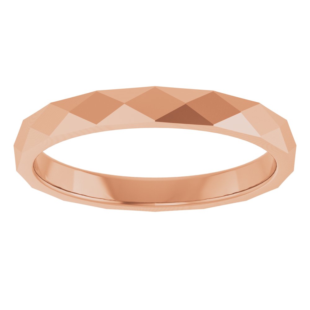 10K Rose 2.5 mm Diamond Pattern Band Size 7