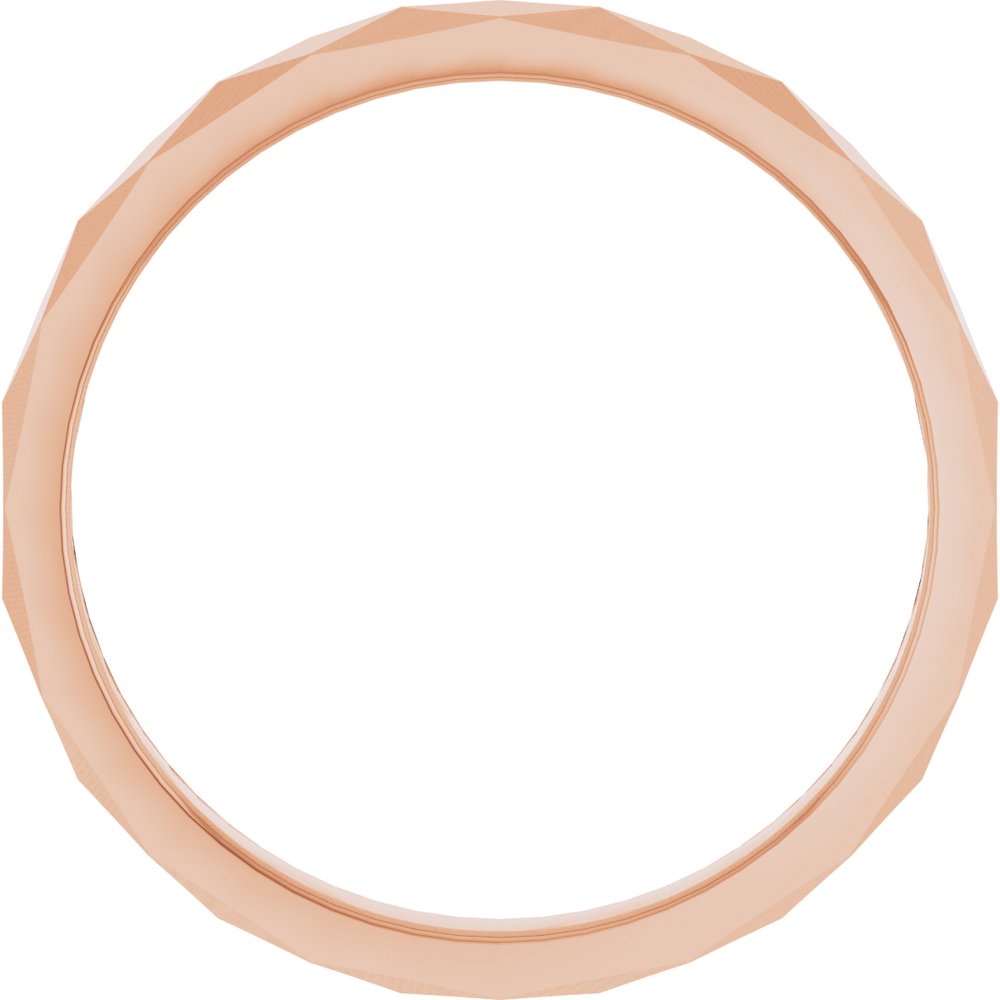 10K Rose 2.5 mm Diamond Pattern Band Size 7