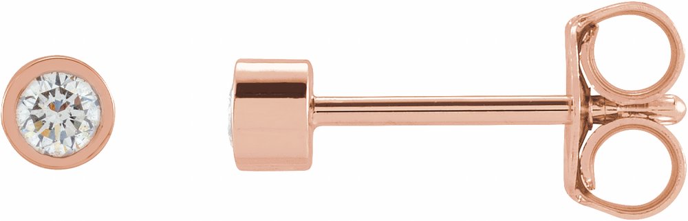14K Rose Gold 1/10 CTW Natural Diamond Micro Bezel-Set Earrings
