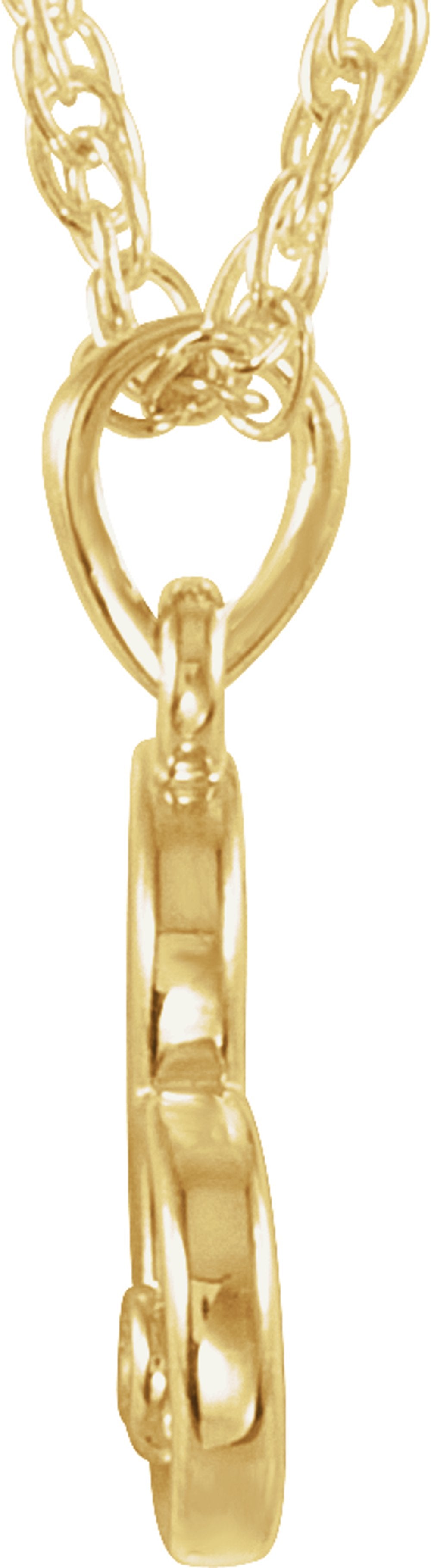 14K Yellow Gold .015 CT Natural Diamond Heart 18" Necklace