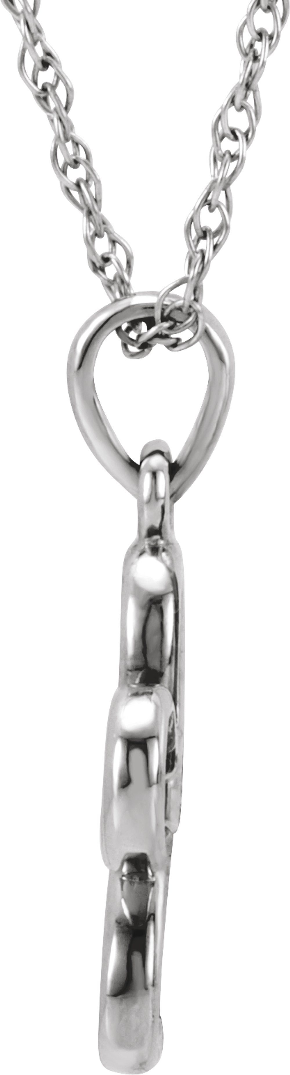 Sterling Silver .03 CT Natural Diamond Flower 18" Necklace