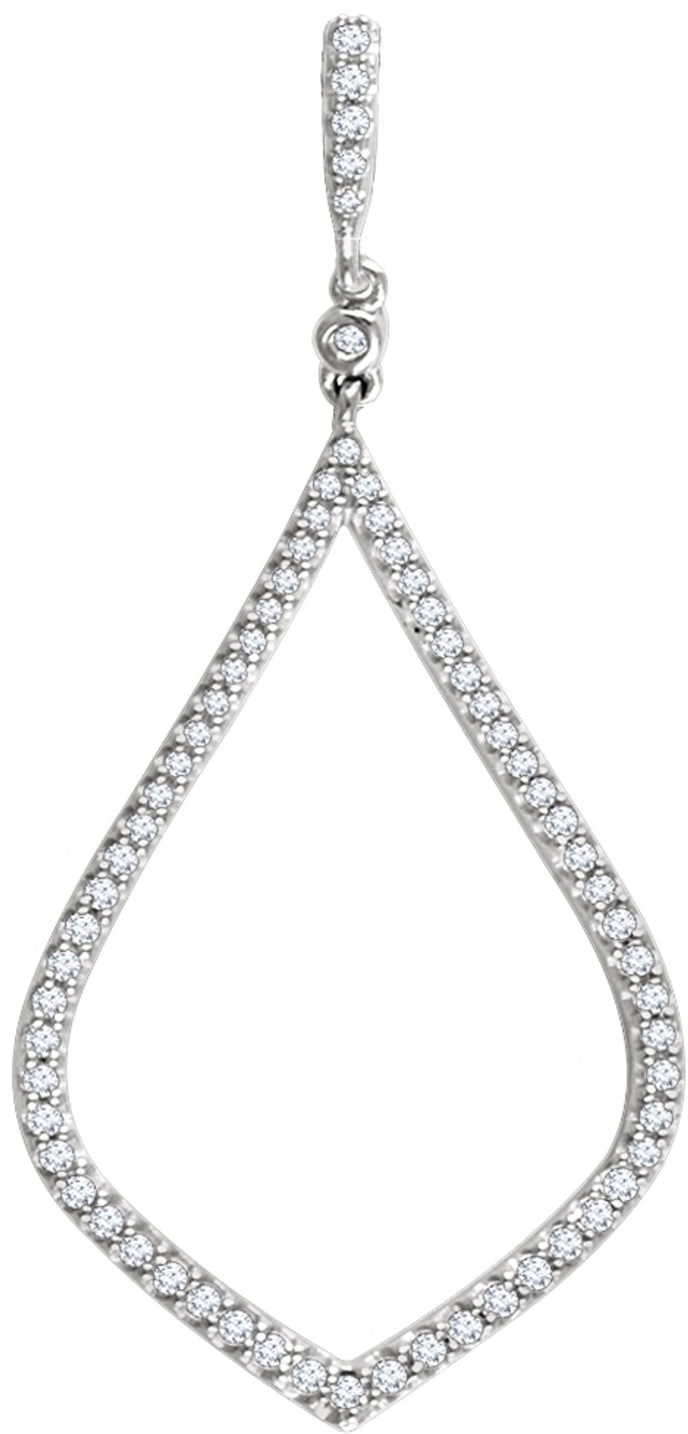 14K White 1/4 CTW Natural Diamond Pendant