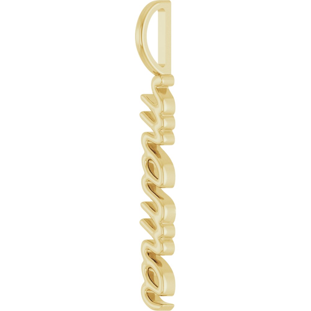 14K Yellow Gold Vertical "Mama" Charm/Pendant