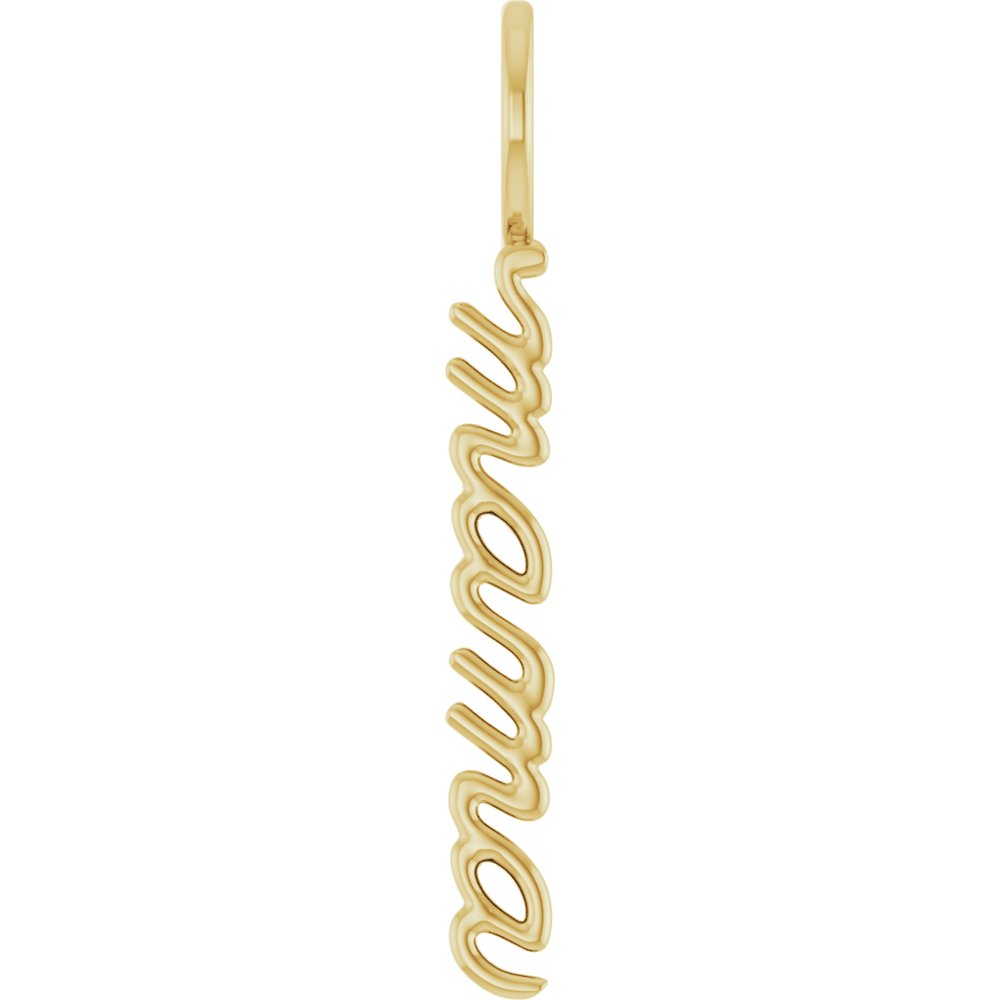 14K Yellow Gold Vertical "Mama" Charm/Pendant