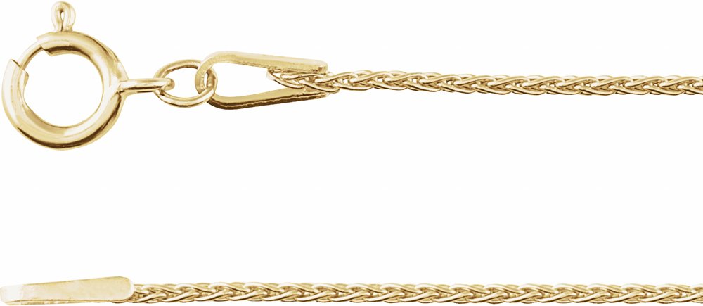 14K Yellow Gold-Filled 1 mm Wheat 18" Chain