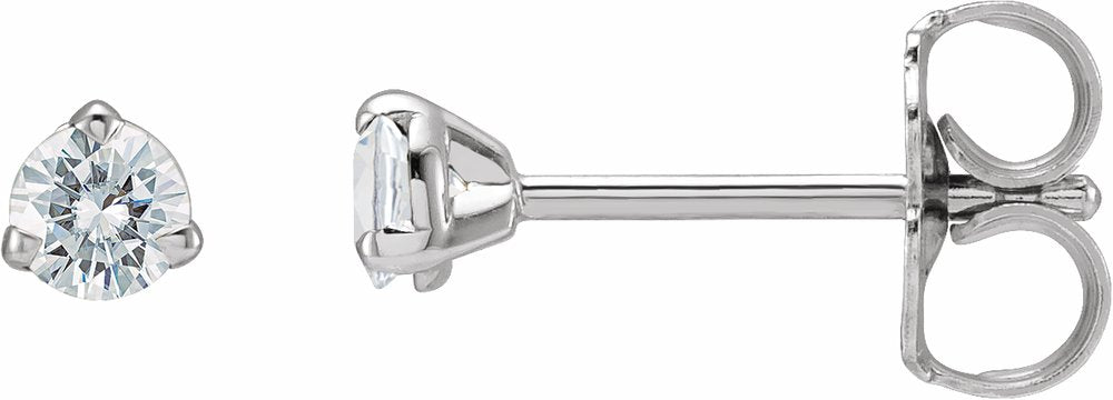 14K White Gold 3 mm Stuller Lab-Grown Moissanite™ Earrings