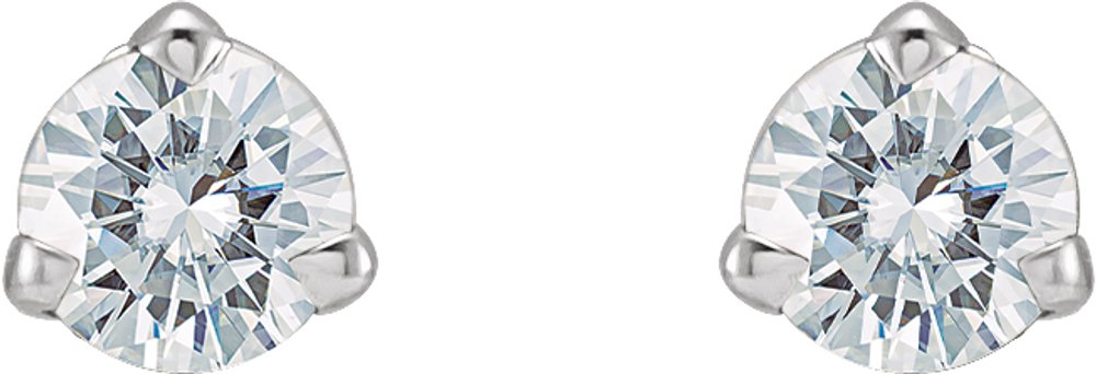 14K White Gold 3 mm Stuller Lab-Grown Moissanite™ Earrings
