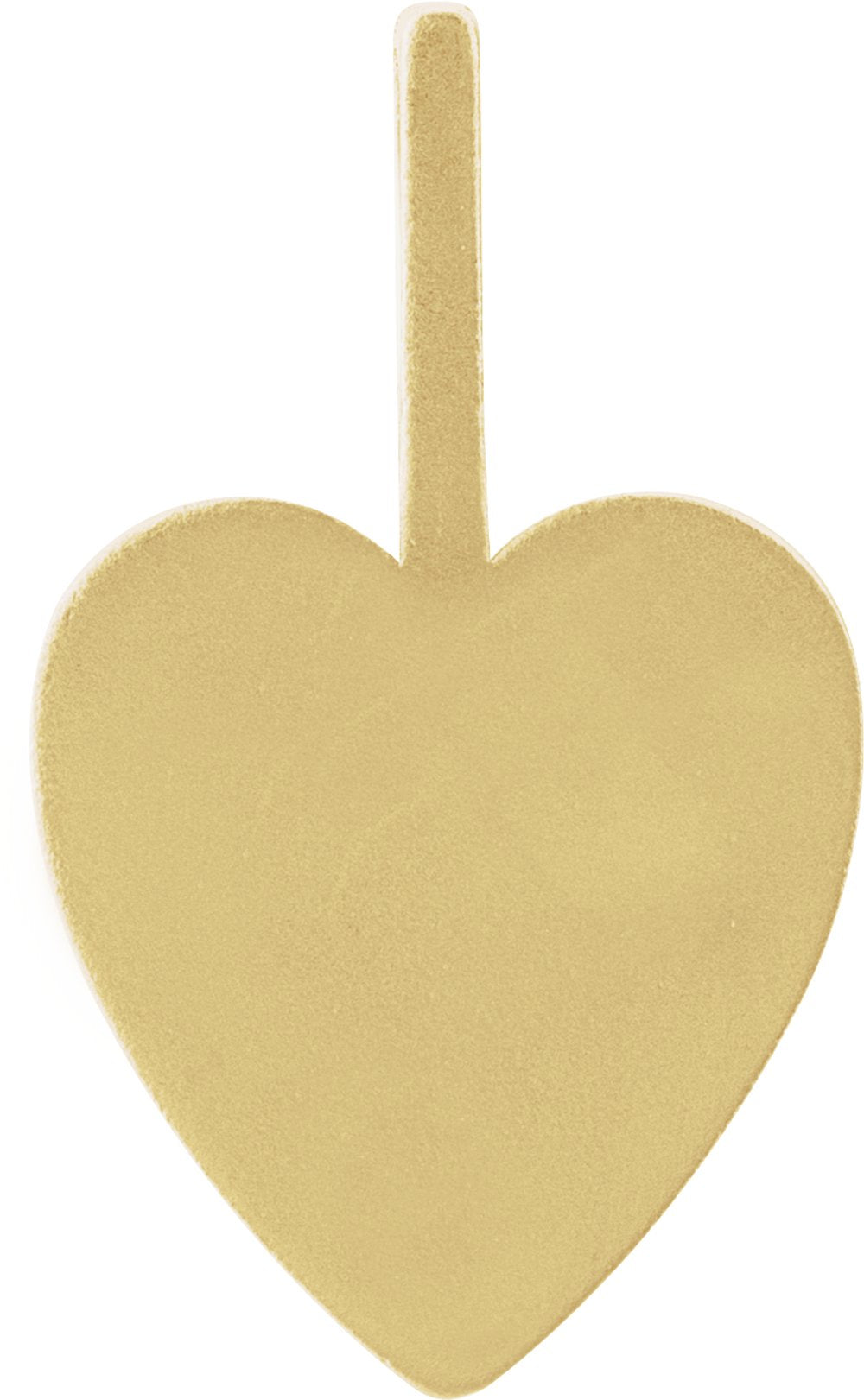 14K Yellow Gold Engravable Heart Charm/Pendant
