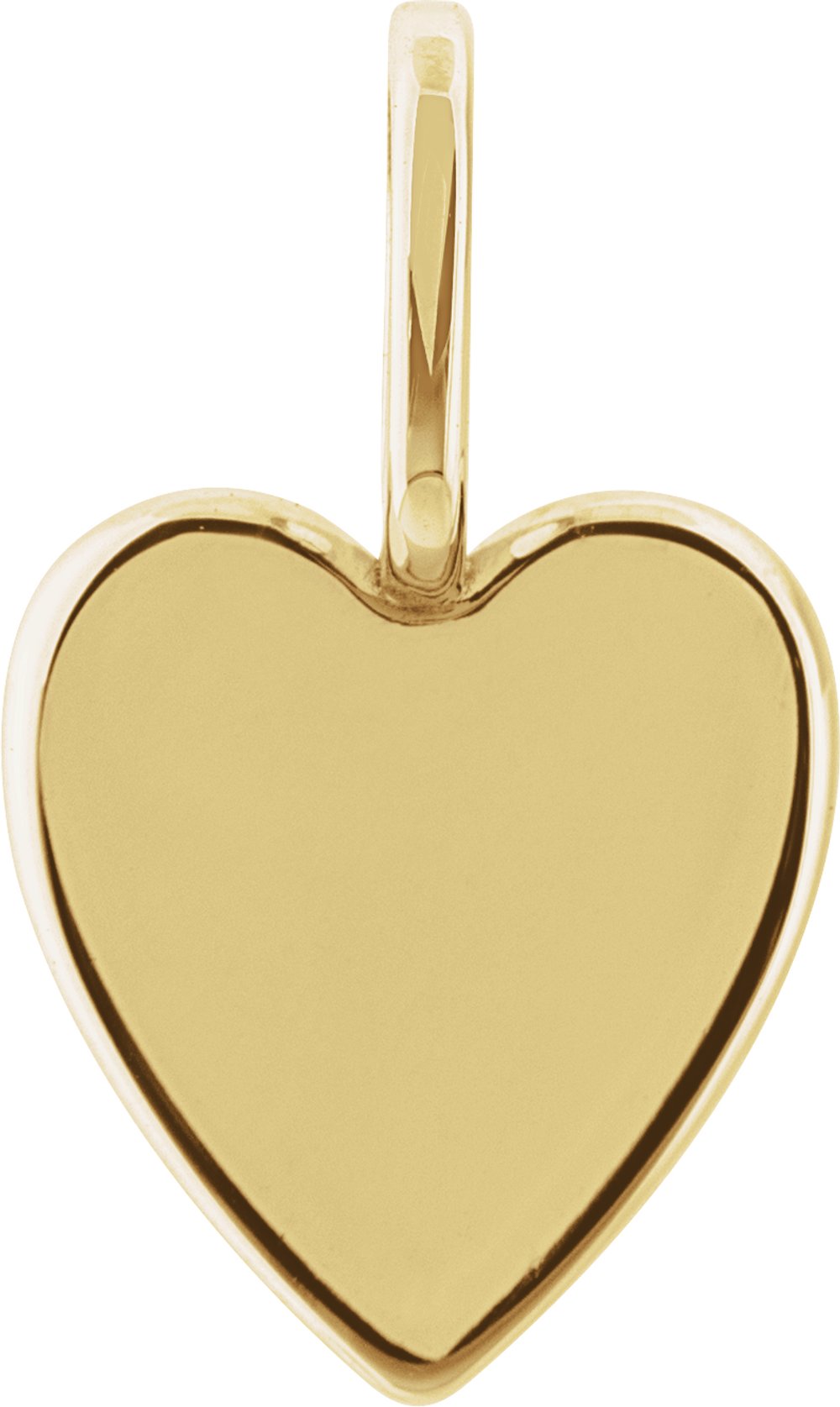 14K Yellow Gold Engravable Heart Charm/Pendant