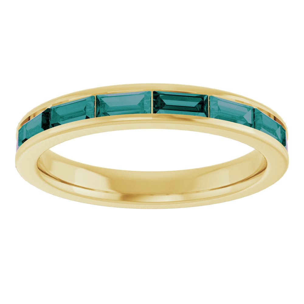 14K Yellow Gold Lab-Grown Alexandrite Stackable Ring