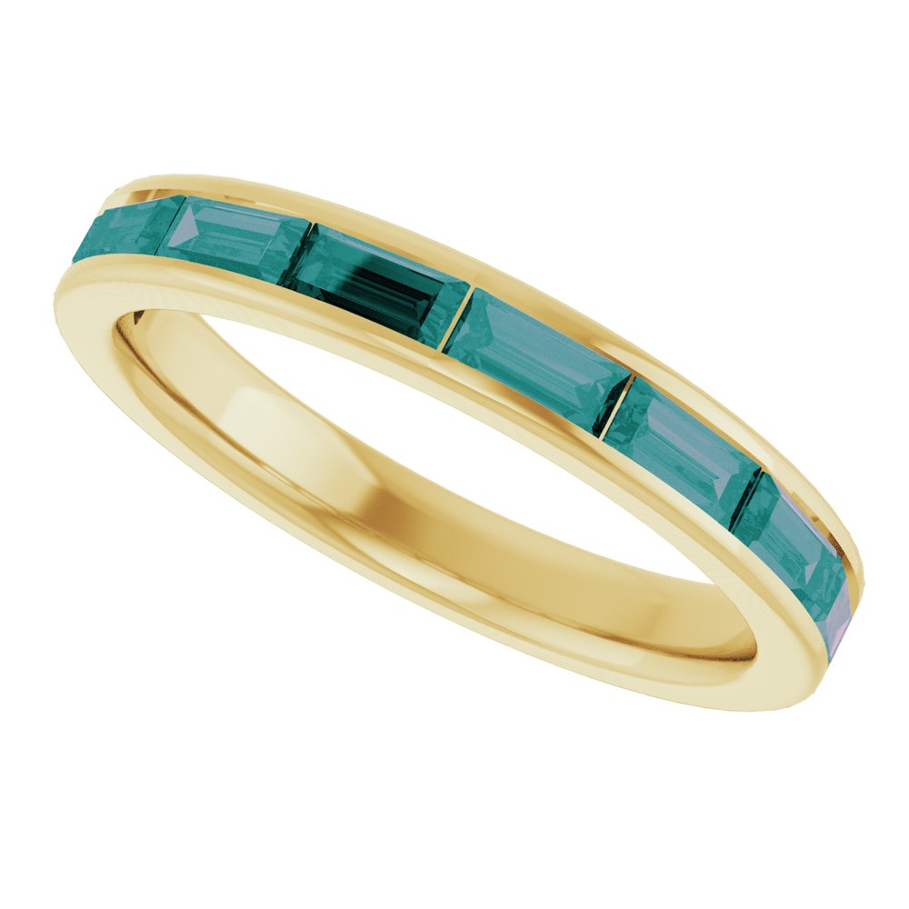 14K Yellow Gold Lab-Grown Alexandrite Stackable Ring