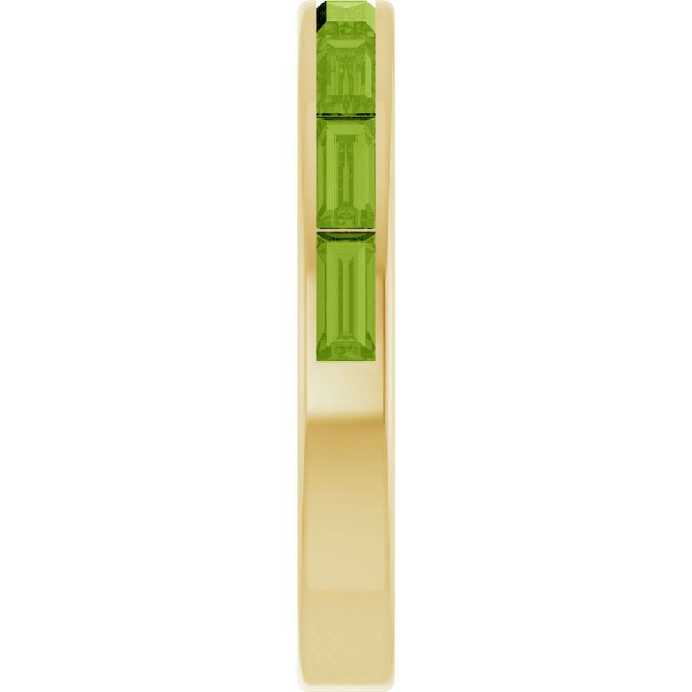 14K Yellow Gold Natural Peridot Stackable Ring