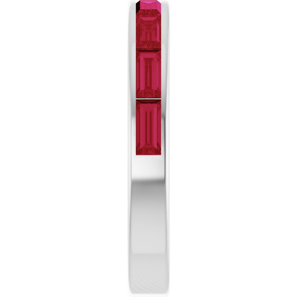 14K White Gold Lab-Grown Ruby Stackable Ring