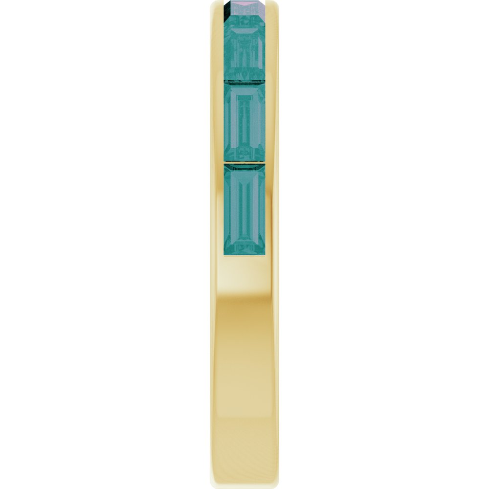 14K Yellow Gold Lab-Grown Alexandrite Stackable Ring