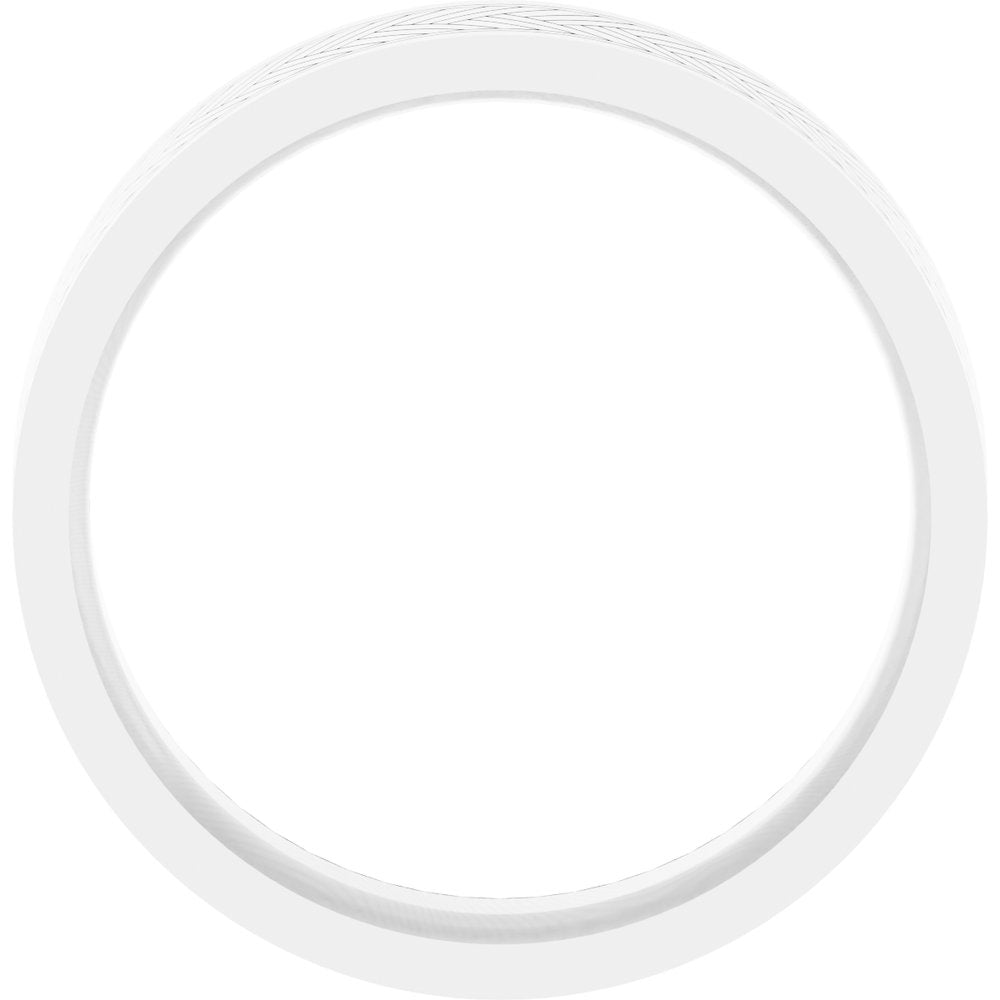 10K White Gold 6 mm Patterned Band Size 10