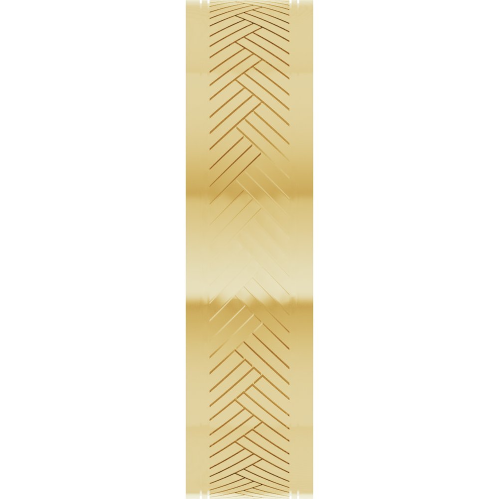 14K Yellow Gold 6 mm Grooved Tread Pattern Comfort-Fit Flat Band Size 10