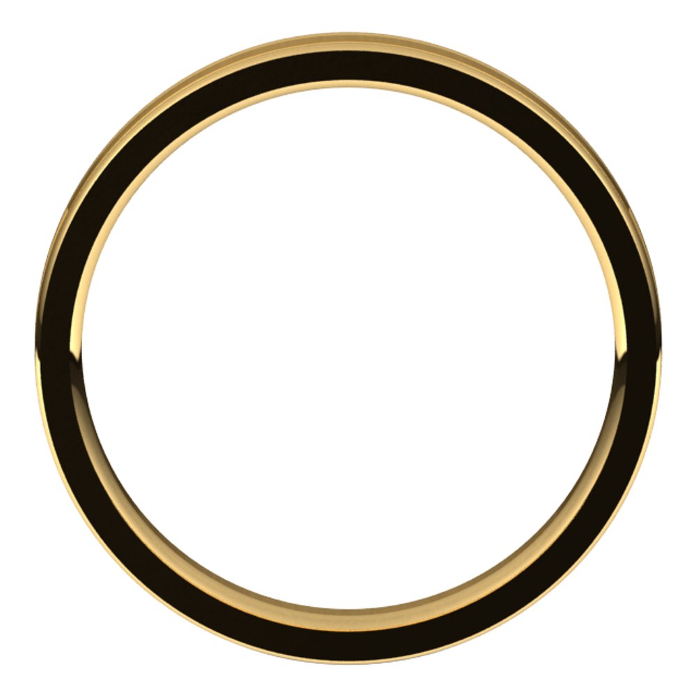 18K Yellow 4 mm Grooved Comfort-Fit Flat Band Size 10