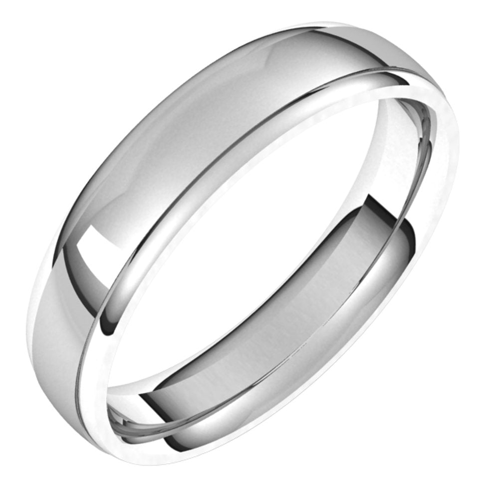 Sterling Silver 5 mm Grooved Comfort-Fit Flat Band Size 10.5