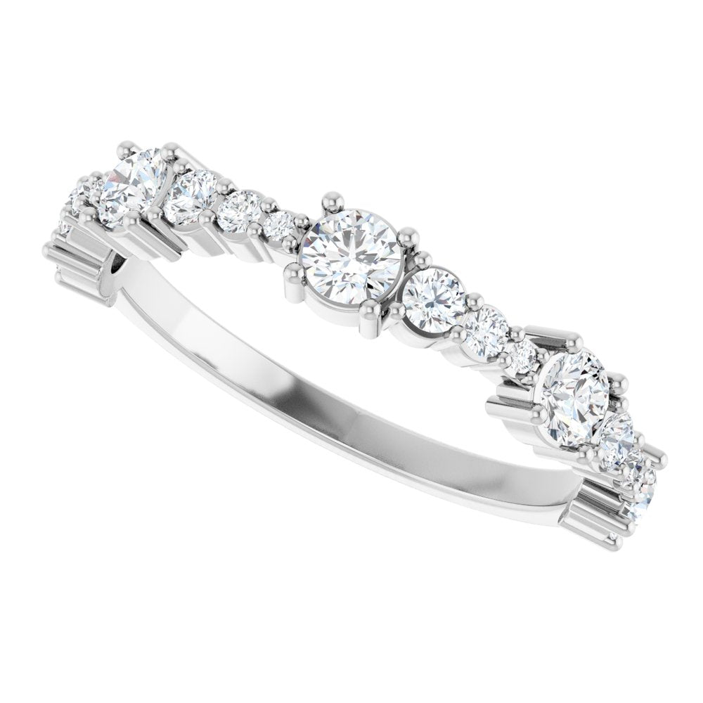 14K White Gold 5/8 CTW Natural Diamond Anniversary Band