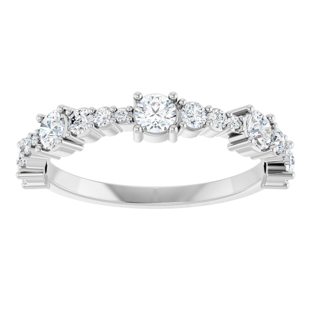 14K White Gold 5/8 CTW Natural Diamond Anniversary Band
