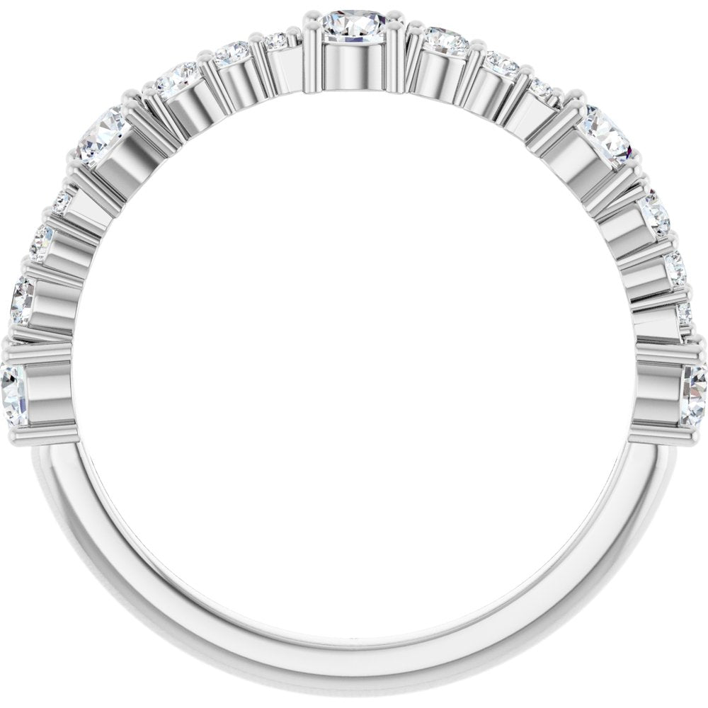 14K White Gold 5/8 CTW Natural Diamond Anniversary Band