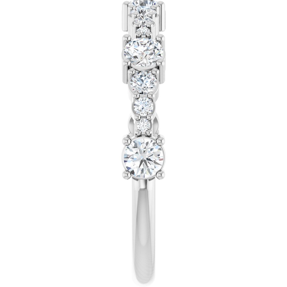 14K White Gold 5/8 CTW Natural Diamond Anniversary Band
