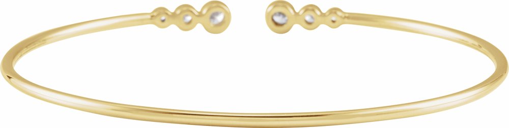 14K Yellow Gold 1/4 CTW Natural Diamond Cuff 7" Bracelet