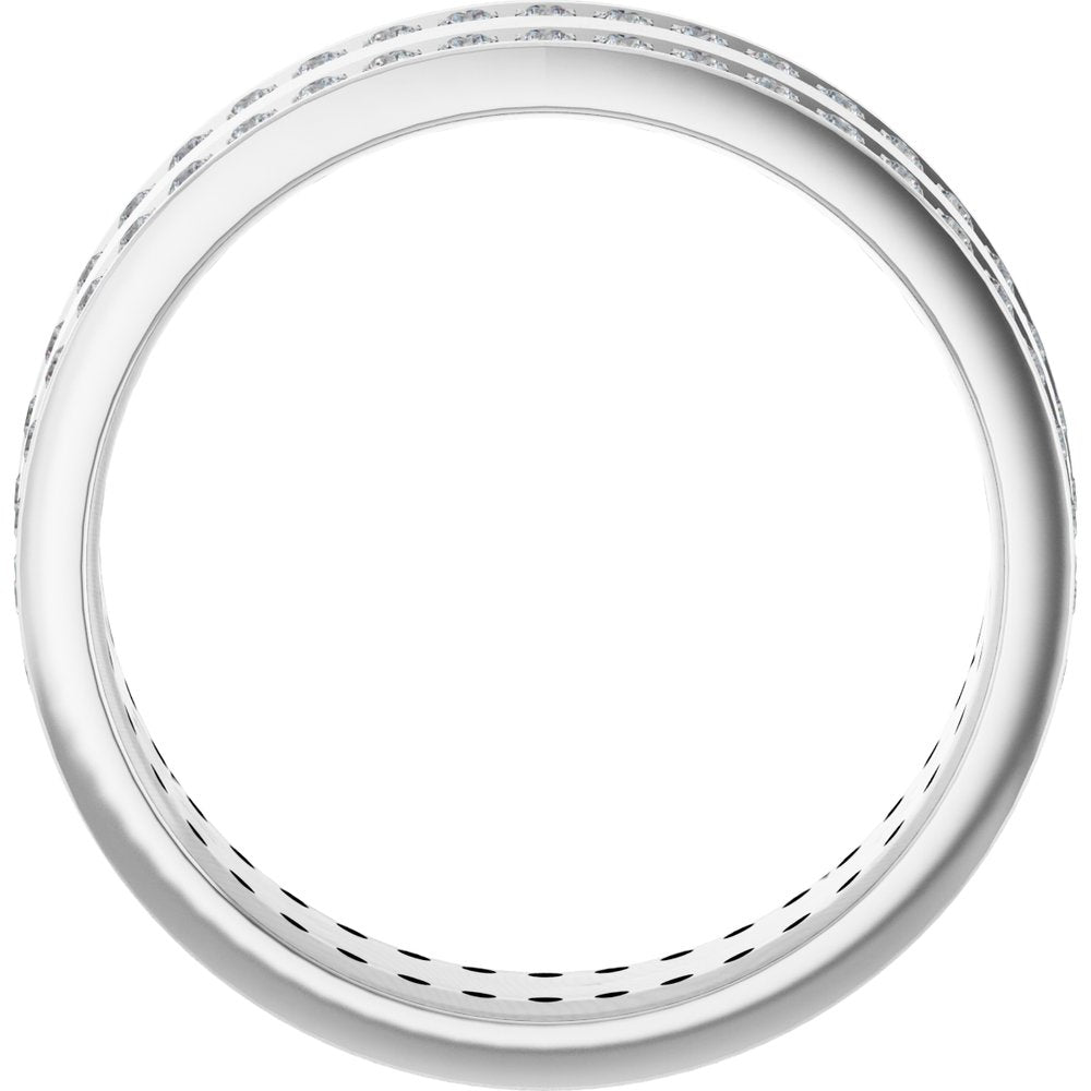 14K White Gold 3/4 CTW Lab-Grown Diamond Double Row Accented Band Size 10
