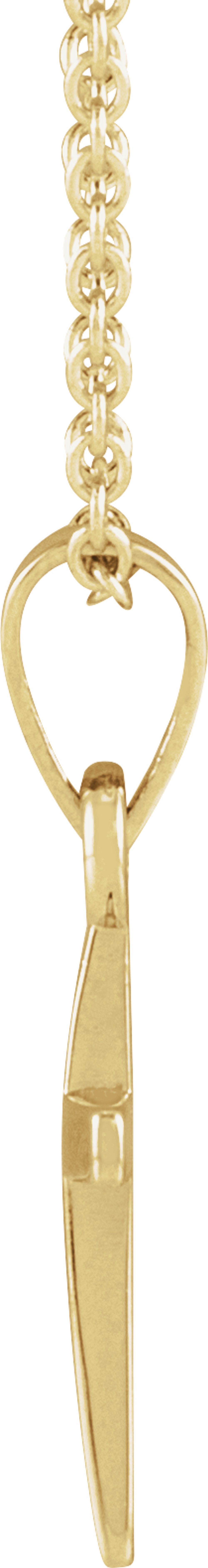 14K Yellow Gold Cross 18" Necklace