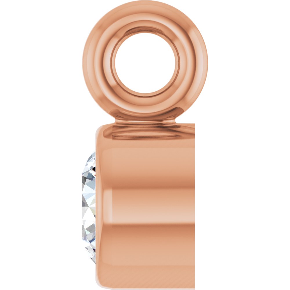 14K Rose .04 CT Natural Diamond Dangle