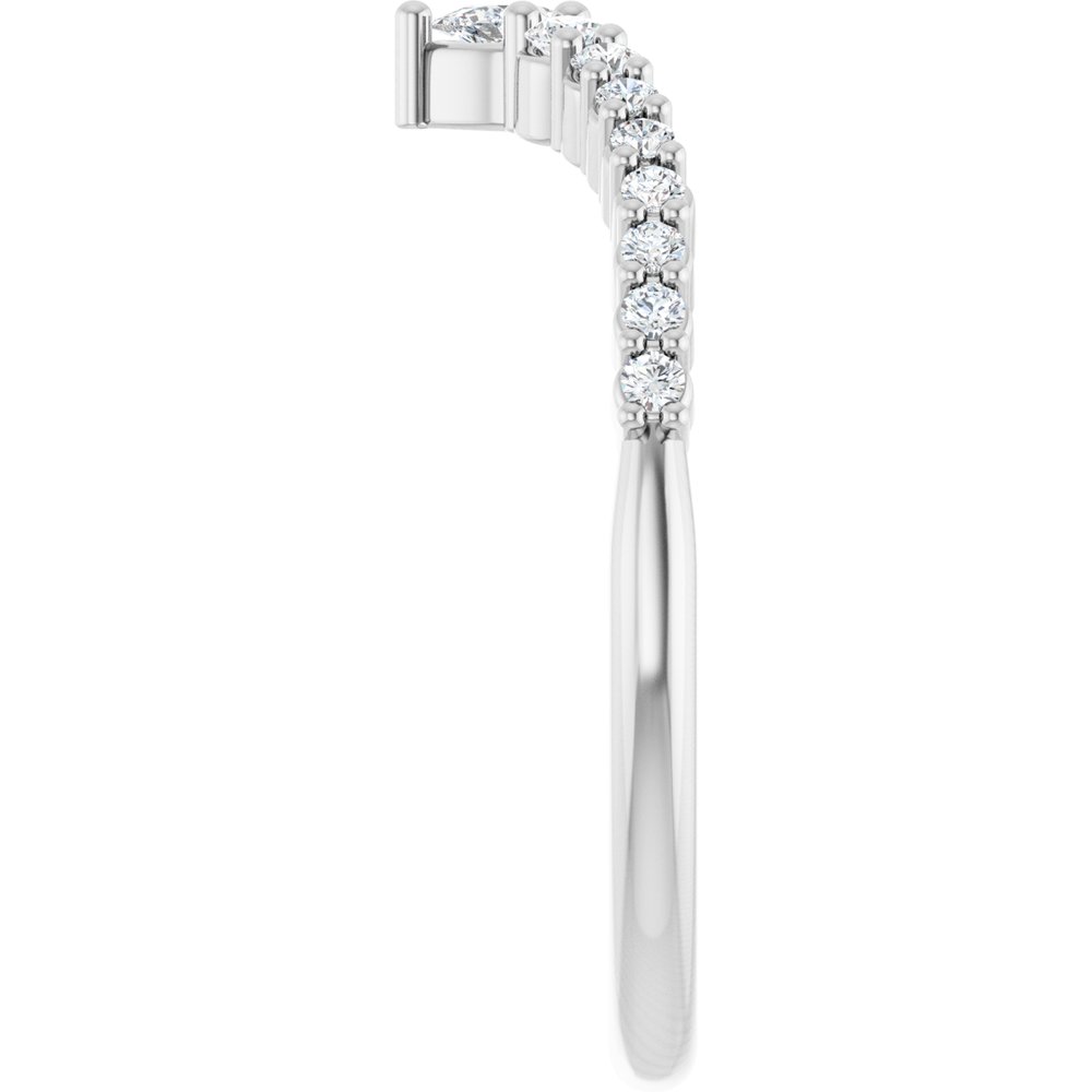 14K White Gold 1/4 CTW Natural Diamond Contour Band