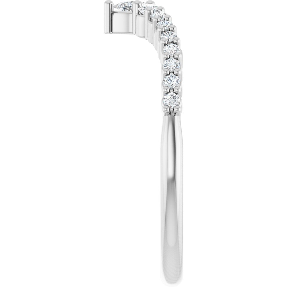 14K White Gold 1/4 CTW Lab-Grown Diamond Contour Band