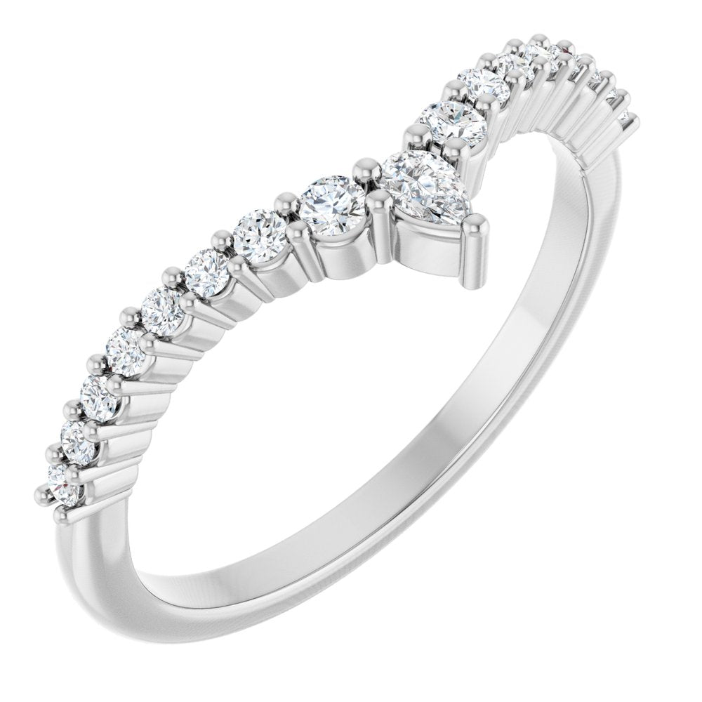 14K White Gold 1/4 CTW Natural Diamond Contour Band
