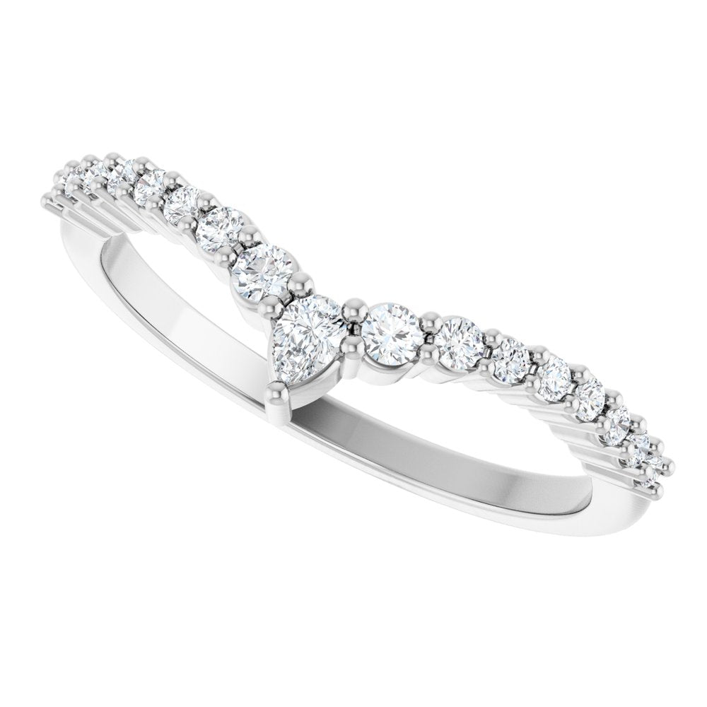 14K White Gold 1/4 CTW Natural Diamond Contour Band