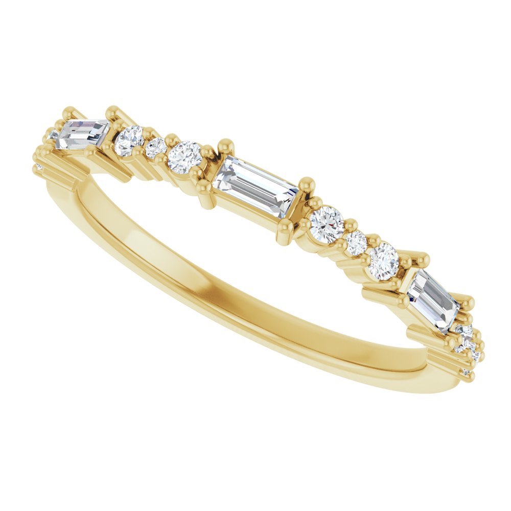 14K Yellow 1/4 CTW Natural Diamond Anniversary Band