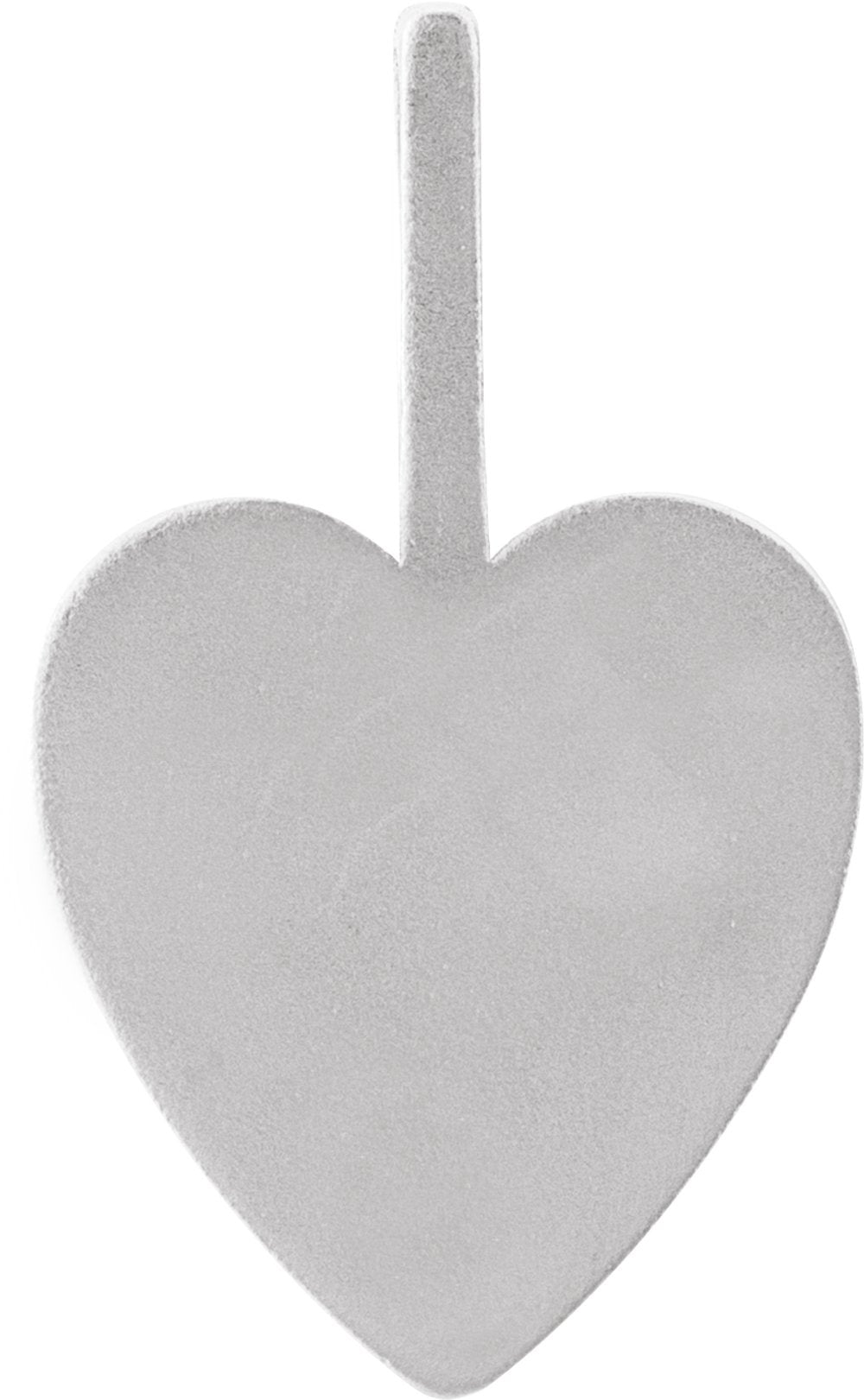 14K White Gold Engravable Heart Charm/Pendant