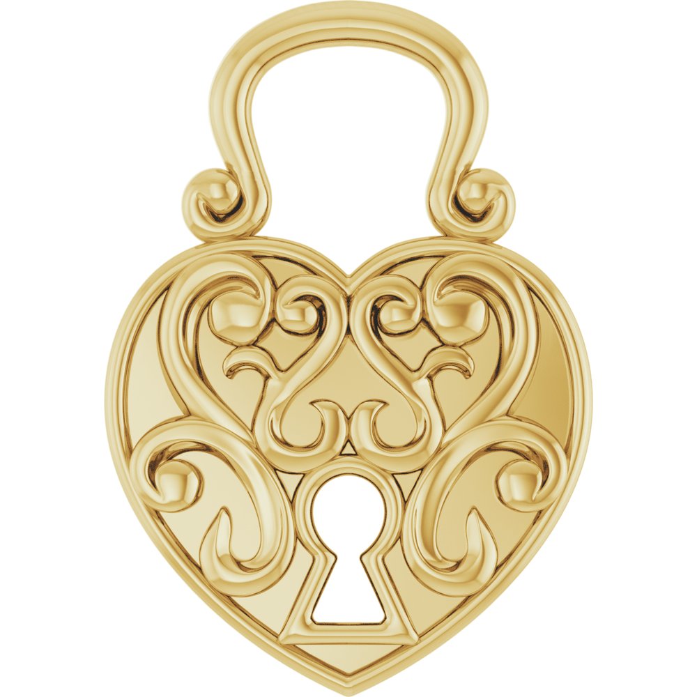 14K Yellow Gold 15.3x10.7 mm Vintage-Inspired Lock Pendant
