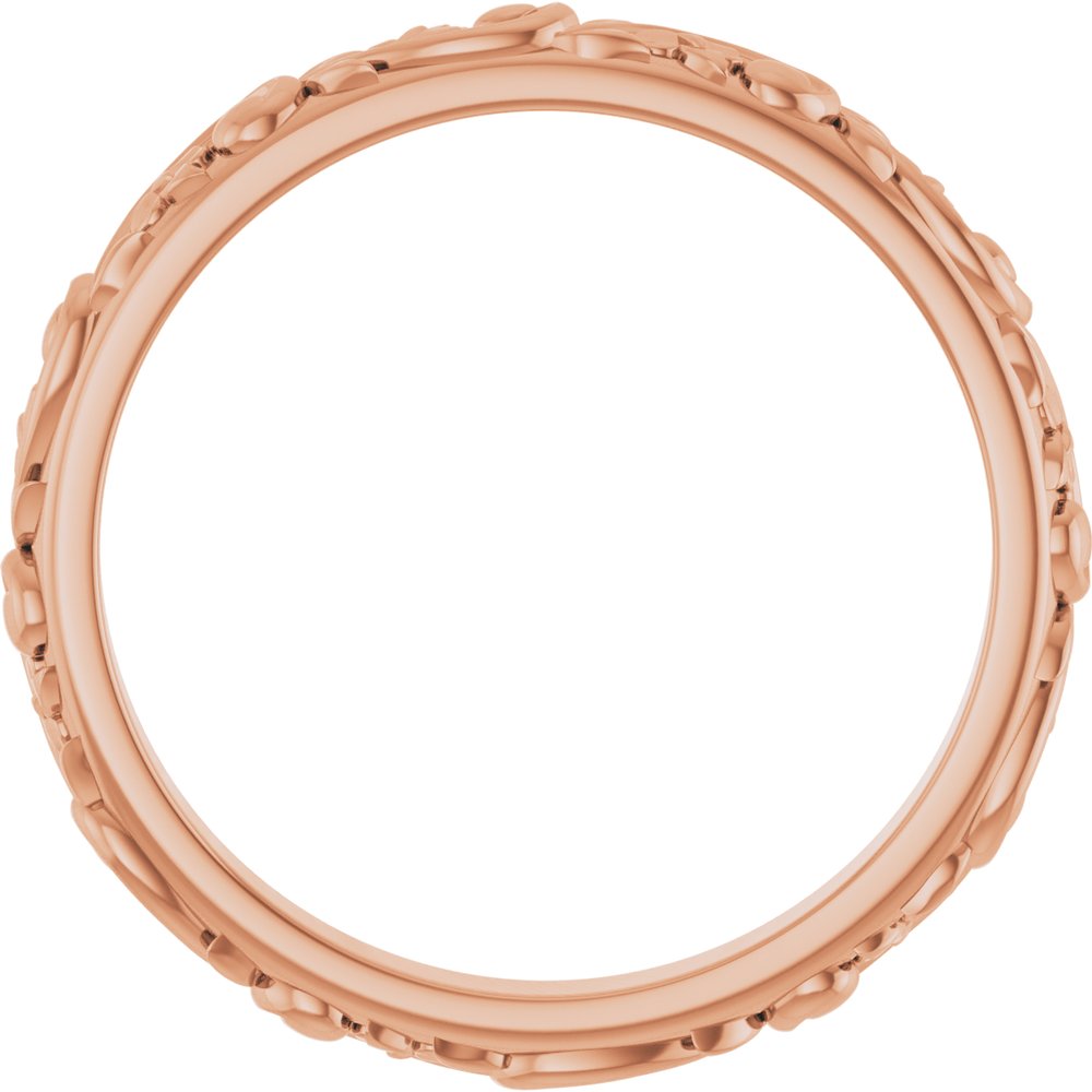 14K Rose Gold 2.5 mm Sculptural Band Size 7