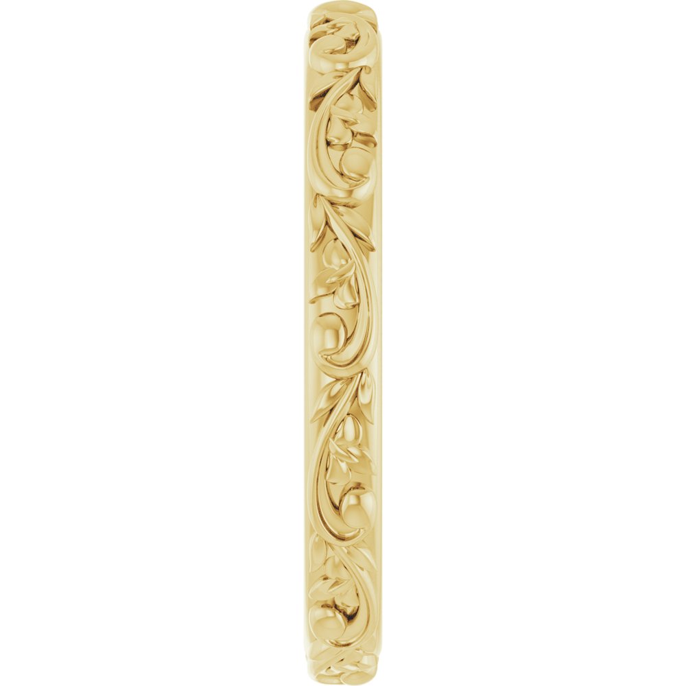 10K Yellow Gold 2.5 mm Sculptural Band Size 7