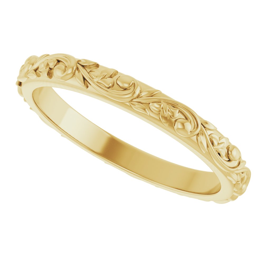 10K Yellow Gold 2.5 mm Sculptural Band Size 7