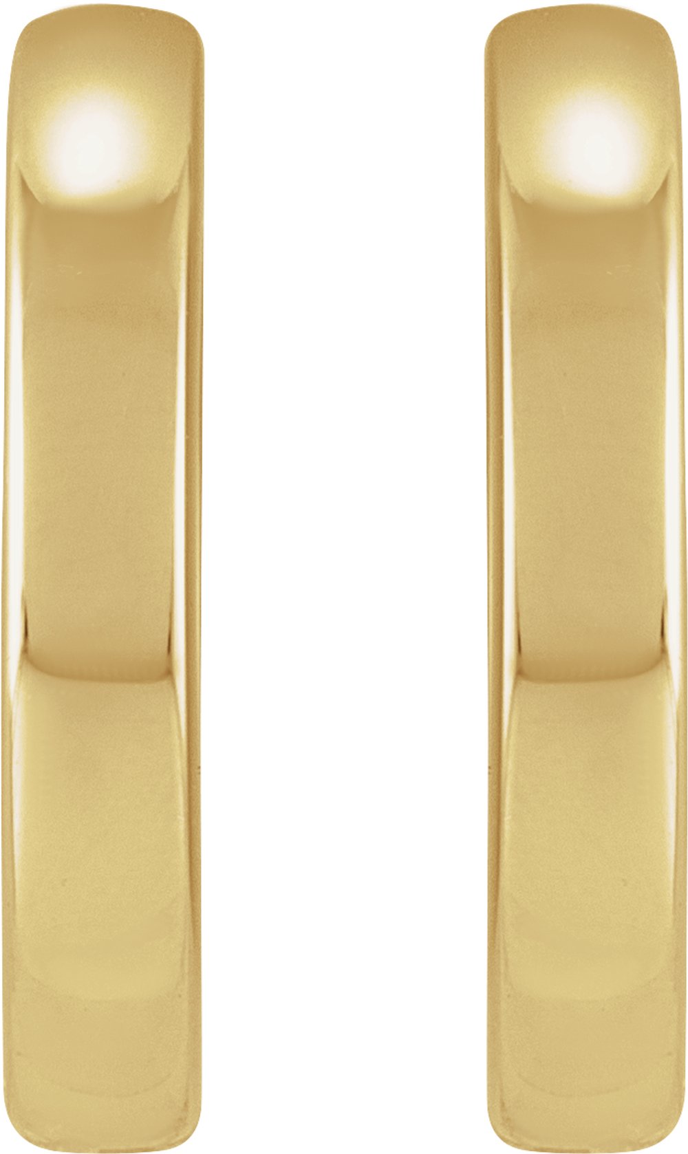 14K Yellow/White Gold Hinged 14 mm Hoop Earrings