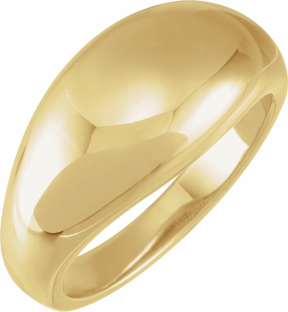 14K Yellow Gold 10 mm Dome Ring