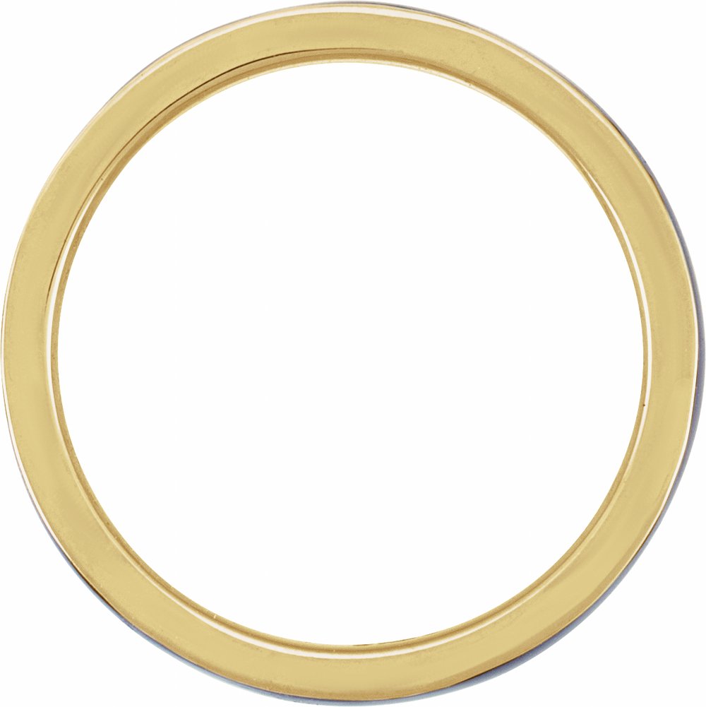 14K Yellow Blue Enamel Stackable Ring