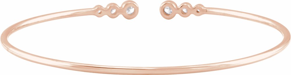 14K Rose Gold 1/4 CTW Natural Diamond Cuff 7" Bracelet
