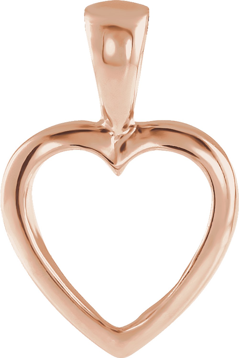 14K Rose Gold 15x10 mm Open Heart Pendant