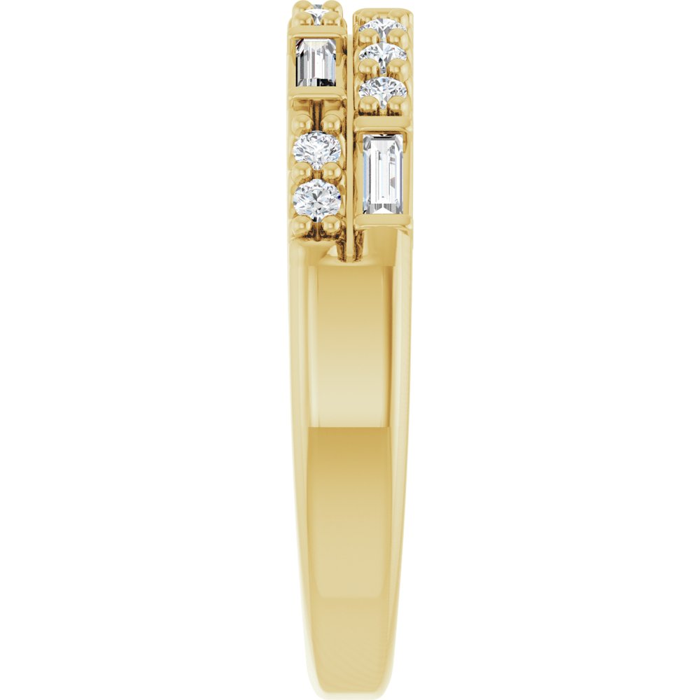 14K Yellow Gold 1/3 CTW Natural Diamond Double-Row Anniversary Band