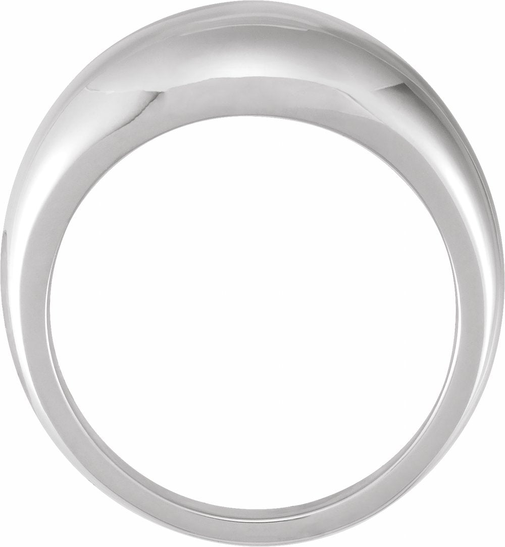 14K White Gold 10 mm Dome Ring