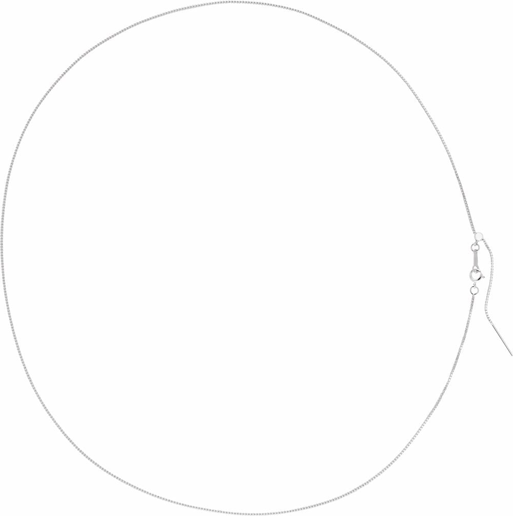 14K White 1 mm Adjustable Threader Box 16-22" Chain